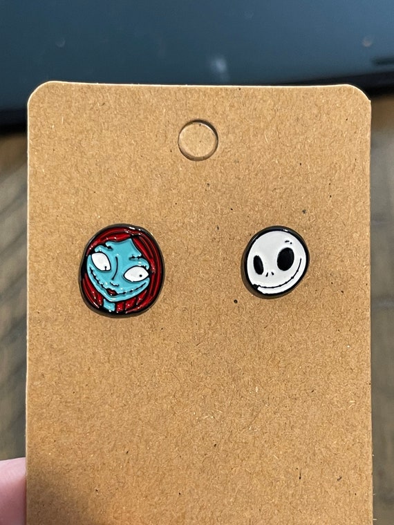 Disney Character Stud Earrings - Jack and Sally N… - image 1