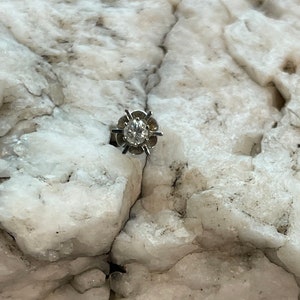 Custom 14K white Gold and .20 Diamond Tie Tack