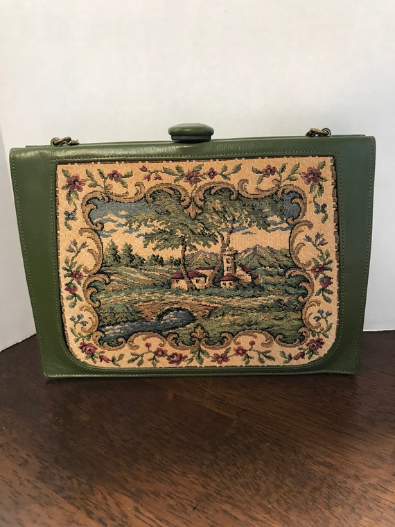 Vintage 1950's Waldman Tapestry Evening Bag Purse