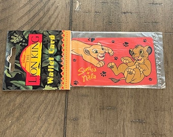 Vintage Lion King Wallet Card - Young  Simba & Nala -Red