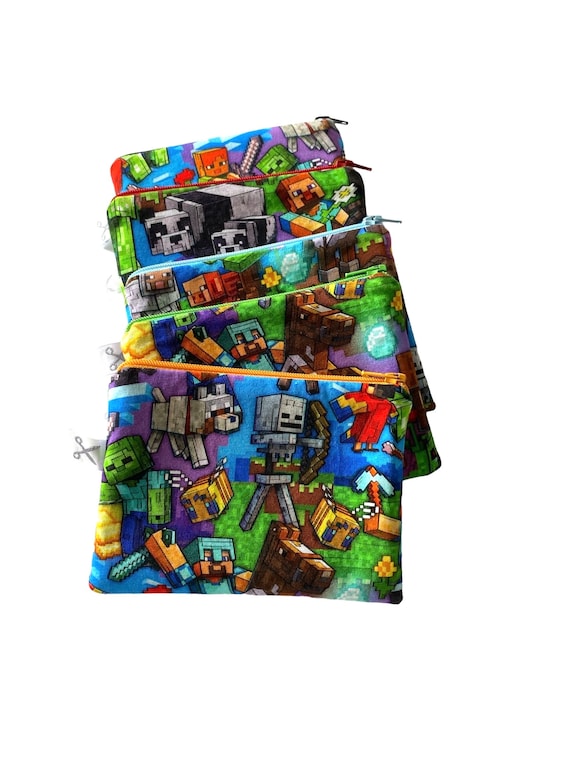 Minecraft Kleine Kosmetiktasche Geldbeutel Täschchen Creeper Alex Steve Schminktäschchen Handmade Mini-Täschchen Reißverschluss