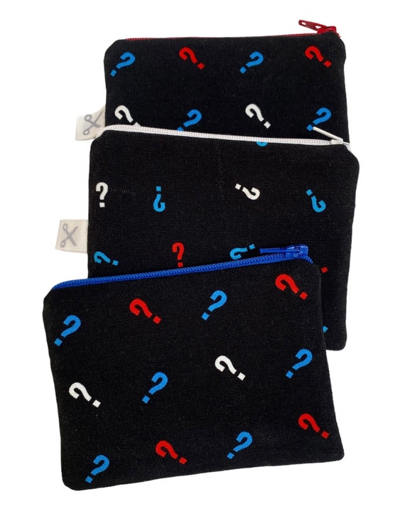 Drei Fragezeichen Kids Kleine Kosmetiktasche Geldbeutel Täschchen Handmade Portemonnaie Reißverschluss Schminktäschchen genäht