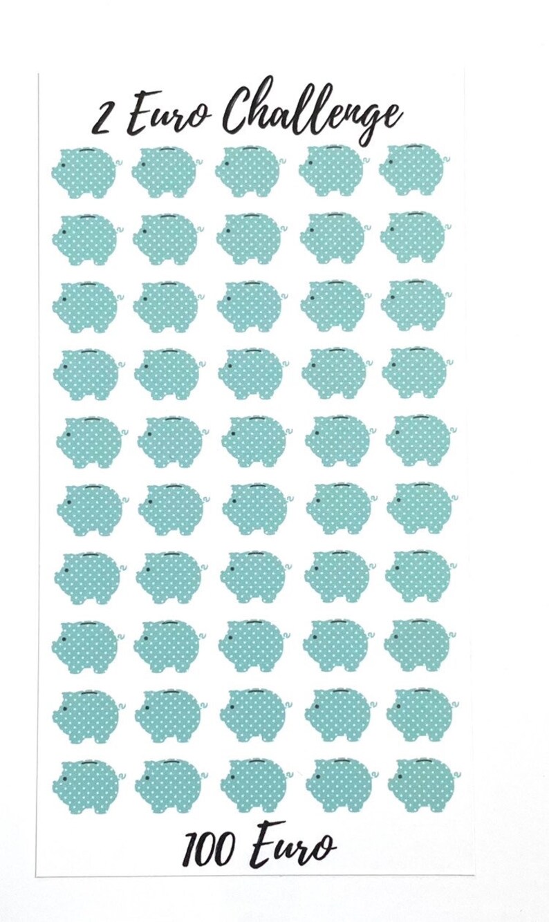 Spar Challenge 2 Euro Sparschwein A6 Cash Stuffing - Etsy.de