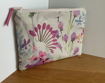 Beautiful Zipped Purses,  Hedgerow Linen, Pouch, Small Cosmetic Bag, Accessory Purse, Coin Purse