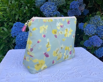 Handmade Floral Toiletry Bag: Large Travel Cosmetic Pouch