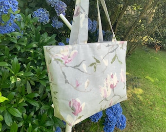 Floral Fabric Tote Bag: Handmade Cotton Shoulder Bag