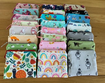 Children's Fabric Coin Purse: Zipped Money Pouch, School Purse
