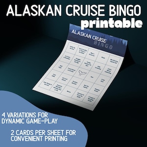Alaskan Cruise Bingo Printable Game | Fun Family Cruise Activity | Instant Download | Cruise Ship Game for Kids & Adults | Vacation Game