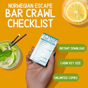 Schluck um das Schiff - Norwegische Escape Bar Crawl Printable | Cruise Trinkspiel | NCL Bar Checkliste