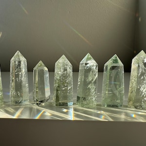 Prasiolite Green Quartz, heated green quartz, pastel green quartz, green crystal fantasy