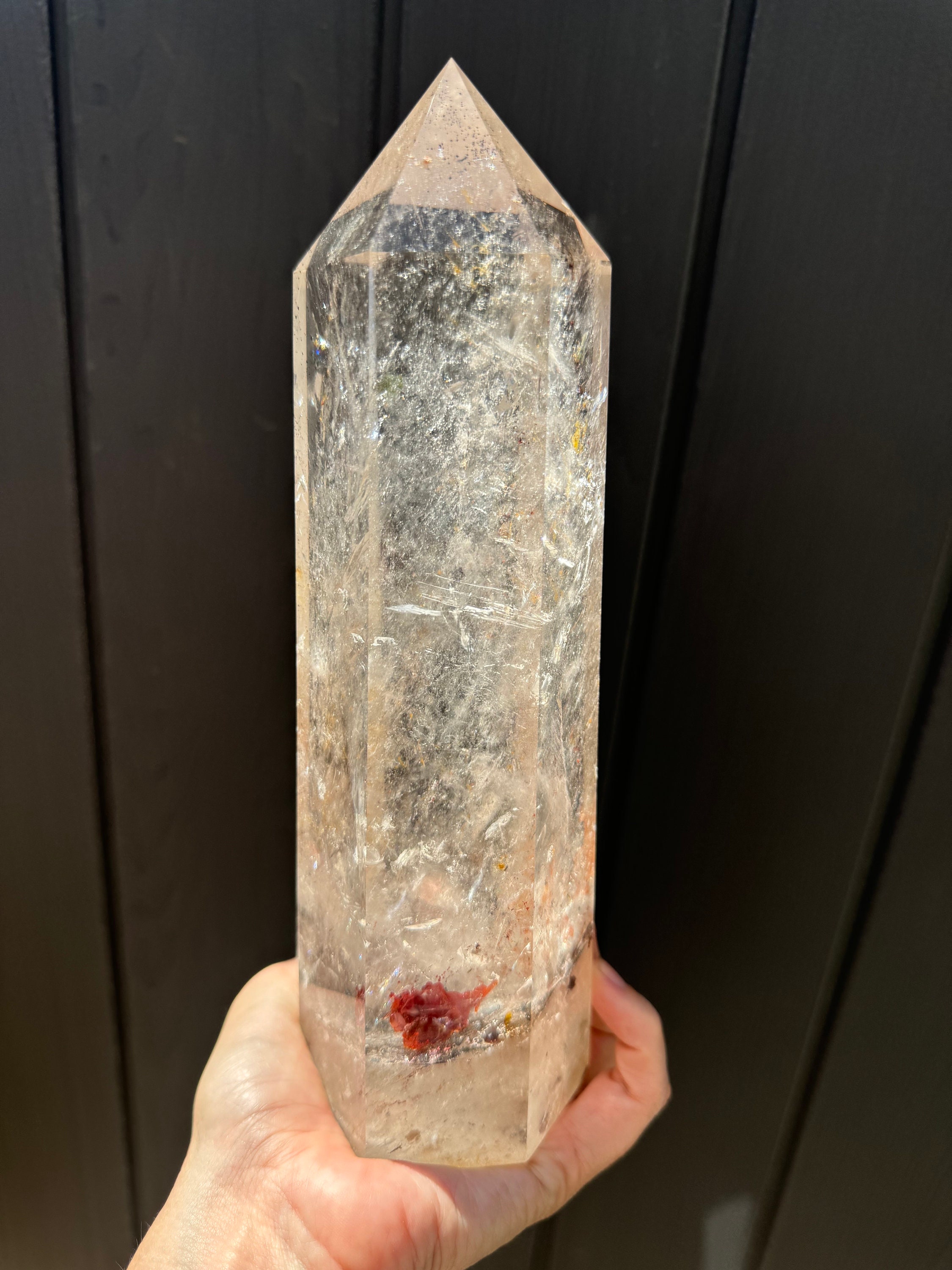 クォーツタワー - 自立型 - 透明 - 高品質 - レインボー付き - XL