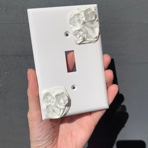 Apophyllite mountains, Crystal light switch cover, crystal wall plate, one of a kind, midsize wall plate