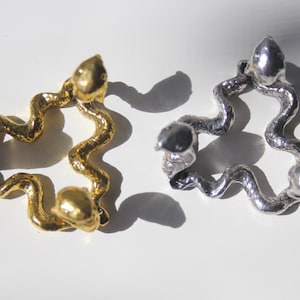 Crystal ball holder, snake sphere stand gold plated or silver plated sphere holder.
