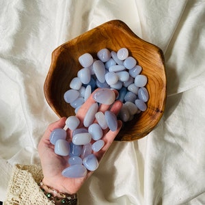 Blue chalcedony- one PIECE- tumbled blue chalcedony from Turkey