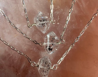 Herkimer Diamond Choker - Collana Herkimer Diamond in argento sterling - girocollo in cristallo - collana di cristalli