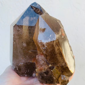 Smoky Quartz cluster, standing smoky Quartz cluster from Brazil- semi polished smoky Quartz cluster- dark citrine