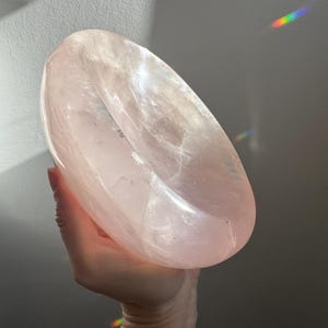 Rose Quartz  bowl - gemstone bowl - natural crystal dish - rose Quartz, crystal bowl - pink quartz dish