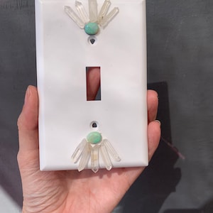 Opal sunset, Crystal light switch cover, crystal wall plate, one of a kind, midsize wall plate