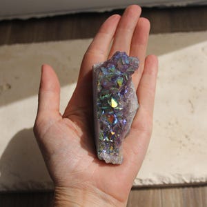 Angel Aura Amethyst Cluster, Opal Aura Amethyst Cluster, Rainbow Aura Amethyst Cluster, Home Decor, fantasy crystals, fairy tale