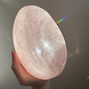 Rose Quartz  bowl - gemstone bowl - natural crystal dish - rose Quartz, crystal bowl - pink quartz dish