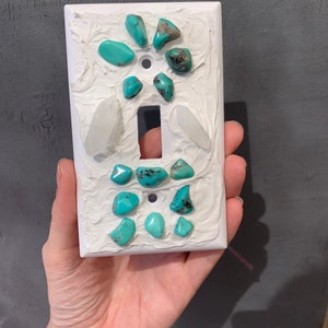 Turquoise Design, Crystal light switch cover, crystal wall plate, one of a kind, standard wall plate