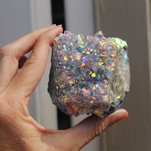 Angel Aura Amethyst Cluster, Opal Aura Amethyst Cluster, Rainbow Aura Amethyst Cluster, Home Decor, Amethyst Aura crystal