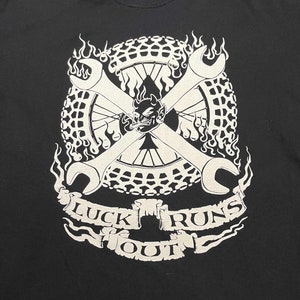 Vintage XL Luck Runs Out XL heavy black T shirt