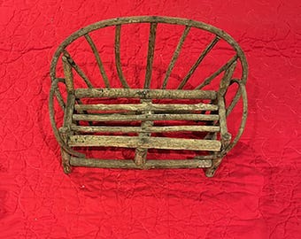 Vintage rustic miniature bench made of sticks