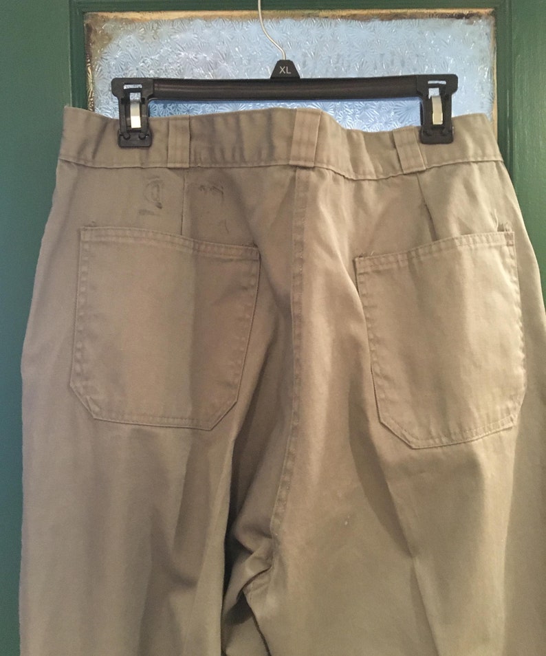 mens vintage gray chino work pants button fly