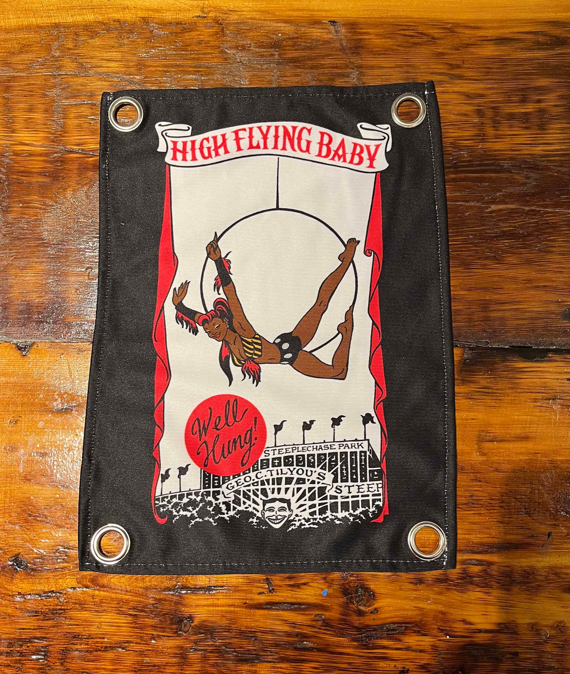 Trapeze Artist HIGH FLYING BABY Printed Mini Freakshow Banner