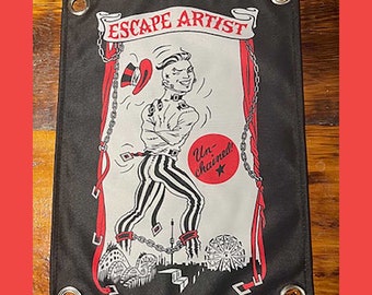 Mini Coney Island Freakshow Banner showing ESCAPE ARTIST