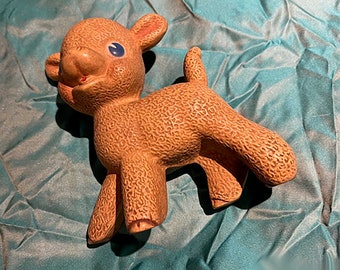 Vintage toy rubber lamb made in USA