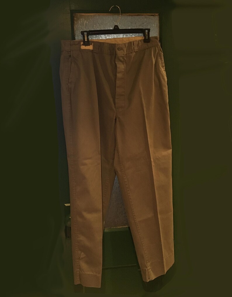 mens vintage gray chino work pants button fly