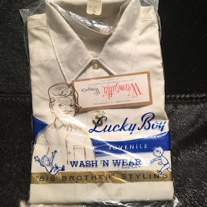 vintage white boy&#39;s shirt size 6
