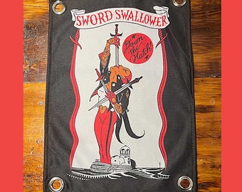 SWORD SWALLOWER mini freakshow banner