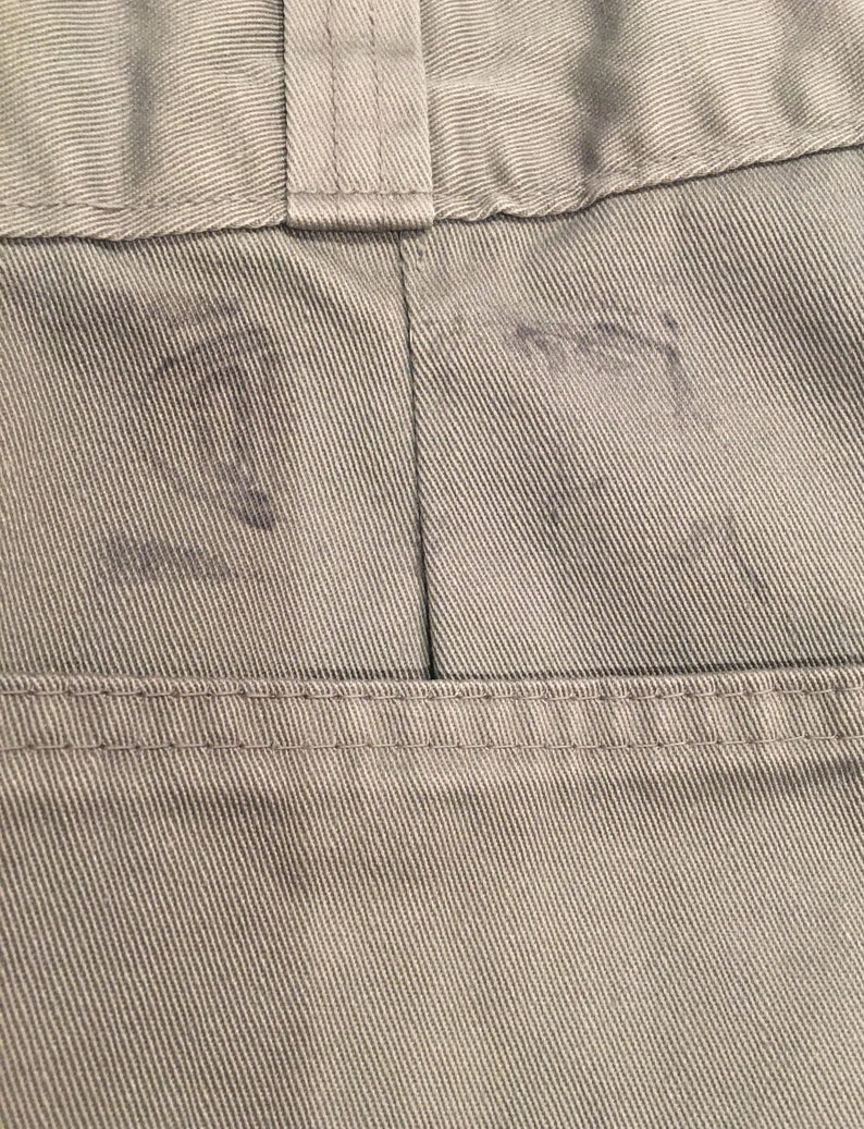 mens vintage gray chino work pants button fly