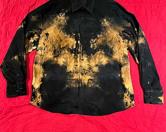 Mens L/XL halloween colors tie-dye shirt