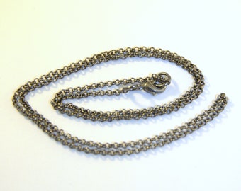 Thirty (30) Inch Oxidized Brass Cable Chain ~ Black colored metal, thirty inches long, lobster claw clasp, gunmetal color