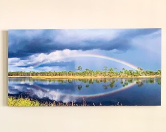 30a Western Lake Double Rainbow Reflection, Florida Photography