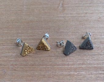 Silver or Gold Druzy Triangle Earrings, Druzy Earring, Druzy Jewelry, Jewelry Gift, Natural Stone Jewelry, Nature Lover Gift