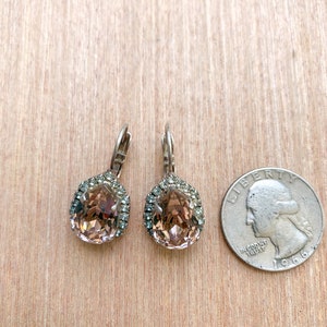Crystal Earrings, Rose Gold and Silver Earrings, Wedding Earrings, Bridal Earring image 2