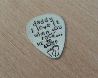 Daddy I Love it When You Rock Me to Sleep Custom Guitar Pick, Dad Christmas Gift Guitar Pick, Guitar Pick, New Dad Gift, Kids Gift to Dad