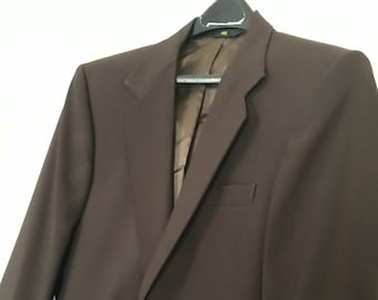 70s Vintage Blazer / Brown Business Jacket / Mens Clothing / Casual Fashion / Jackets & Coats / Gift For Him / Size 40