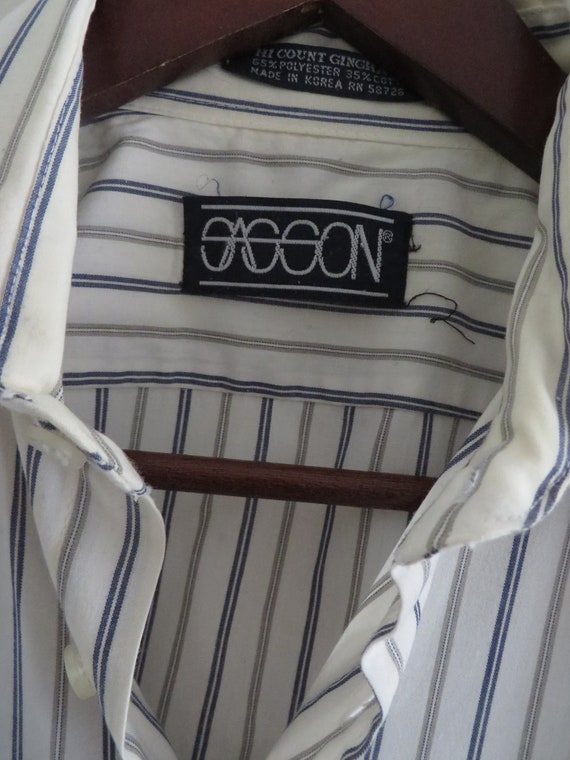 80s Vintage Shirt / SASSON Tailored Men's Button … - image 2