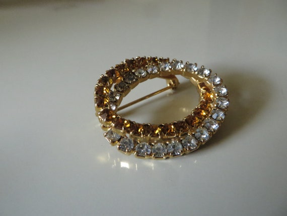 REDUCED 60s Vintage Jewelry / Citrine Brooch / Go… - image 9