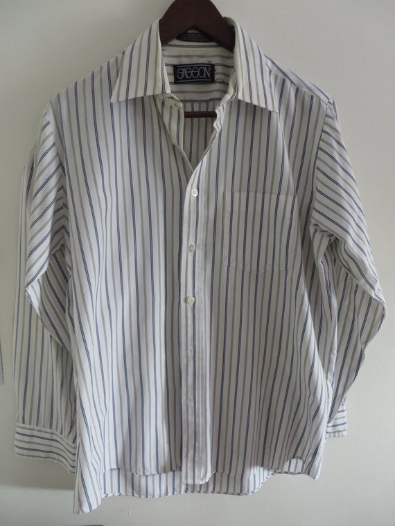 80s Vintage Shirt / SASSON Tailored Men's Button … - image 6