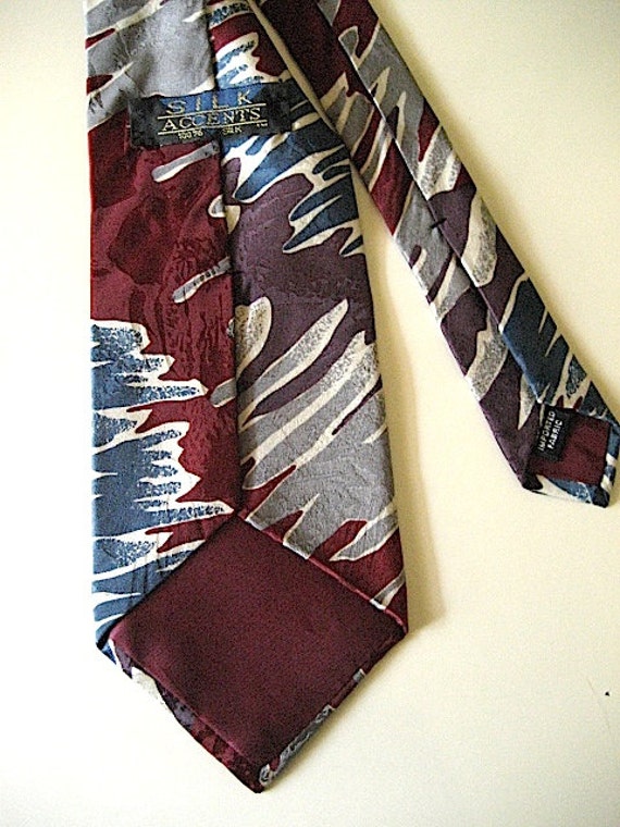 80s Vintage Tie / Necktie by SILK ACCENTS / Desig… - image 4