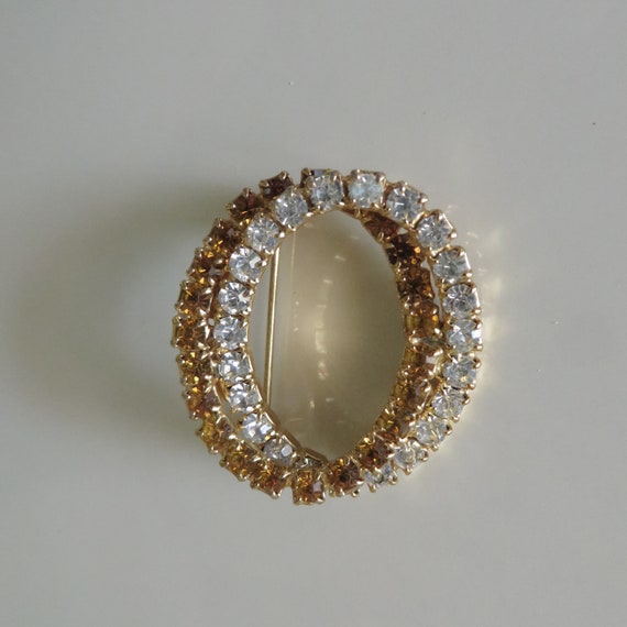 REDUCED 60s Vintage Jewelry / Citrine Brooch / Go… - image 4