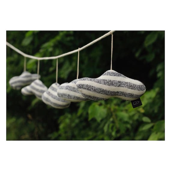 Garland. Clouds. Kids interior. Baby shower gift. Nursery room decor elements