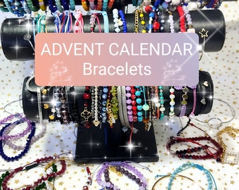 Bracelet advent calendar, Christmas bracelet mystery box, Jewelry 12 days advent calendar, 24 days Advent calendar Christmas countdown